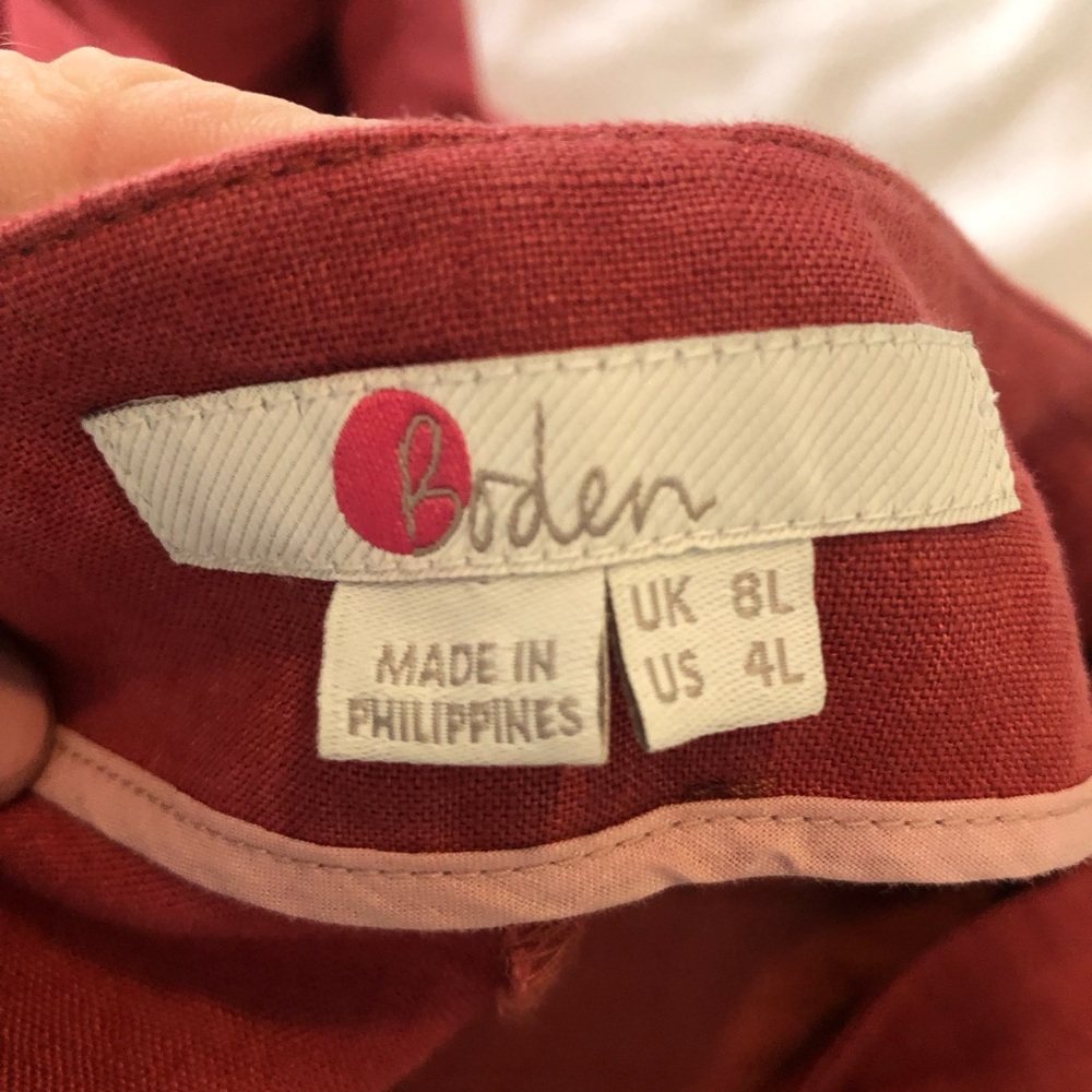 Boden linen Elegant Red Wide-Leg Pants Long EUC 2009 - Picture 10 of 10